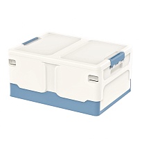 Ящик пластиковый складной белый, дно синее, 480х360х240 мм в Ярославле