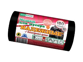 Мешки для мусора 180 л, ароматизированные, черные, в рулоне 25 шт., ПВД, 35 мкм, 1100х930 мм, НАДЕЖНЫЕ, 1802550 в Ярославле