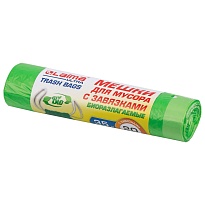 Мешки для мусора 35 л, биоразлагаемые с завязками, зеленые, в рулоне 20 шт., ПНД, 14 мкм, 600х500 мм, LAIMA ULTRA, 607688 в Ярославле Мешки для мусора 35 л, биоразлагаемые с завязками, зеленые, в рулоне 20 шт., ПНД, 14 мкм, 600х500 мм, LAIMA ULTRA, 607688 в Ярославле