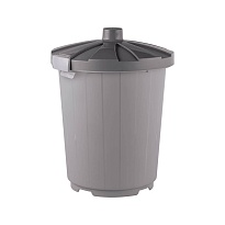 Мусорный бак с крышкой на колесах 105 л серый 105 серый в Ярославле