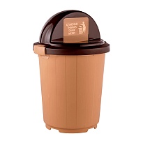 Мусорный бак с крышкой - клавишей 105 л бежевый 105 бежевый в Ярославле