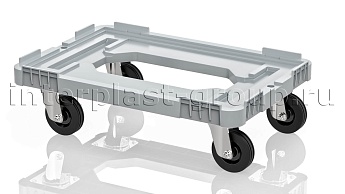 Тележка пластиковая с отверстием без тормозов серая в Ярославле Тележка пластиковая с отверстием без тормозов серая в Ярославле
