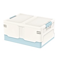 Ящик пластиковый складной белый, дно голубое, 480х360х240 мм в Ярославле Ящик пластиковый складной белый, дно голубое, 480х360х240 мм в Ярославле