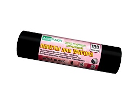 Мешки для мусора 180 л, ароматизированные, черные, в рулоне 10 шт., ПВД, 50 мкм, 1100х930 мм, EXTRA black, 18008301 в Ярославле Мешки для мусора 180 л, ароматизированные, черные, в рулоне 10 шт., ПВД, 50 мкм, 1100х930 мм, EXTRA black, 18008301 в Ярославле