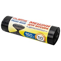 Мешки для мусора 160 л, черные, в рулоне 10 шт., ПВД, 30 мкм, 1200х900 мм, LAIMA ULTRA, 607694 в Ярославле