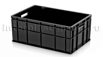 Ящик для молока, мяса, овощей и фруктов сплошной усиленный черный в Ярославле