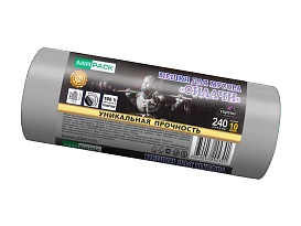 Мешки для мусора 240 л, ароматизированные, серые, в рулоне 10 шт., ПВД 40 мкм, 1500х1100 мм, СИЛАЧИ, sil240111101 в Ярославле