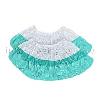 Бахилы бело-бирюзовые 1000 шт (500 пар), 48 мкм, двойная подошва, с одной резинкой, Эконом+ в Ярославле Бахилы бело-бирюзовые 1000 шт (500 пар), 48 мкм, двойная подошва, с одной резинкой, Эконом+ в Ярославле