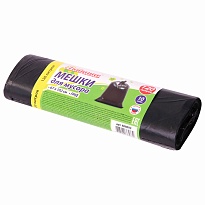 Мешки для мусора 120 л, черные, в рулоне 10 шт., ПНД, 11 мкм, 1020х670 мм, Любаша, 608093 в Ярославле