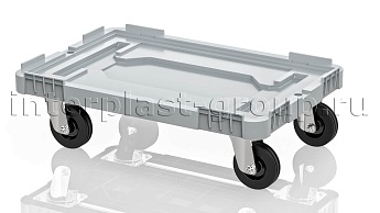 Тележка пластиковая сплошная без тормозов усиленная серая в Ярославле