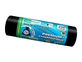 Мешки для мусора 220 л, черные, в рулоне 10 шт., ПВД, 45 мкм, 1250х930 мм, PREMIUM+, 2201068 в Ярославле Мешки для мусора 220 л, черные, в рулоне 10 шт., ПВД, 45 мкм, 1250х930 мм, PREMIUM+, 2201068 в Ярославле