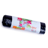 Мешки для мусора 60 л, черные, в рулоне 20 шт., ПНД, 7 мкм, 700х600 мм, Концепция Быта ЭкоДом, 601349 в Ярославле