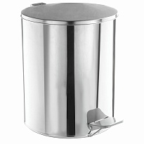 Ведро для мусора с педалью, усиленное, ТИТАН, 7 л, кольцо под мешок, нержавеющая сталь, хром в Ярославле Ведро для мусора с педалью, усиленное, ТИТАН, 7 л, кольцо под мешок, нержавеющая сталь, хром в Ярославле
