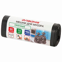 Мешки для мусора 90 л, черные, в рулоне 10 шт., ПВД, 25 мкм, 950х600 мм, LAIMA, 605332 в Ярославле Мешки для мусора 90 л, черные, в рулоне 10 шт., ПВД, 25 мкм, 950х600 мм, LAIMA, 605332 в Ярославле