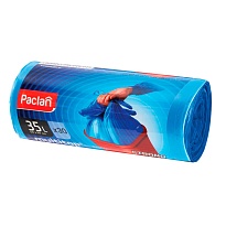 Мешки для мусора 35 л, с ушками, синие, в рулоне 30 шт., ПНД, 10,5 мкм, 640х500 мм, PACLAN Multitop, 600819 в Ярославле