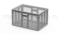 Евроконтейнер перфорированный 600х400х320 серый