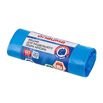 Мешки для мусора 60 л, синие, в рулоне 20 шт., ПНД, 10 мкм, 680х580 мм, LAIMA, 606703 в Ярославле Мешки для мусора 60 л, синие, в рулоне 20 шт., ПНД, 10 мкм, 680х580 мм, LAIMA, 606703 в Ярославле