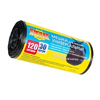 Мешки для мусора 120 л, черные, в рулоне 30 шт., ПНД, 15 мкм, 1100х700 мм, Крепак, 4607075710122 в Ярославле Мешки для мусора 120 л, черные, в рулоне 30 шт., ПНД, 15 мкм, 1100х700 мм, Крепак, 4607075710122 в Ярославле