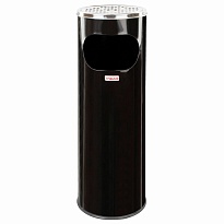 Урна с пепельницей 18 литров, нержавеющая сталь, черная, LAIMA PROFESSIONAL в Ярославле