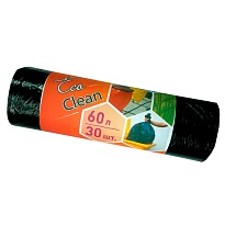 Мешки для мусора 60 л, черные, в рулоне 30 шт., ПНД, 6 мкм, 640х580 мм, Концепция Быта EcoClean, 603890 в Ярославле Мешки для мусора 60 л, черные, в рулоне 30 шт., ПНД, 6 мкм, 640х580 мм, Концепция Быта EcoClean, 603890 в Ярославле