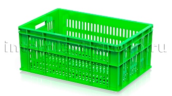 Ящик для молока, мяса, овощей и фруктов большая перфорация дно перфорированное светло-зеленый в Ярославле
