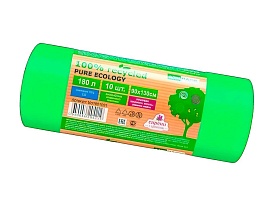 Мешки для мусора 180 л, ароматизированные, биоразлагаемые, зеленые, в рулоне 10 шт., ПВД, 40 мкм, 1300х930 мм, PURE ECOLOGY, bio1801081 в Ярославле Мешки для мусора 180 л, ароматизированные, биоразлагаемые, зеленые, в рулоне 10 шт., ПВД, 40 мкм, 1300х930 мм, PURE ECOLOGY, bio1801081 в Ярославле