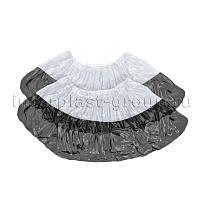 Бахилы бело-черные 1000 шт (500 пар), 48 мкм, двойная подошва, с одной резинкой, Эконом+ в Ярославле Бахилы бело-черные 1000 шт (500 пар), 48 мкм, двойная подошва, с одной резинкой, Эконом+ в Ярославле