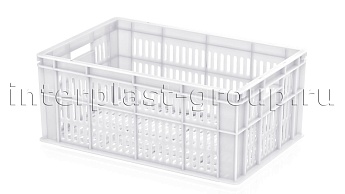 Ящик для молока, мяса, овощей и фруктов большая перфорация дно перфорированное белый в Ярославле Ящик для молока, мяса, овощей и фруктов большая перфорация дно перфорированное белый в Ярославле
