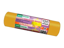 Мешки для мусора 120 л, биоразлагаемые, желтые, в рулоне 10 шт., ПНД, 14 мкм, 1100х700 мм, EXTRA, ex1201806 в Ярославле Мешки для мусора 120 л, биоразлагаемые, желтые, в рулоне 10 шт., ПНД, 14 мкм, 1100х700 мм, EXTRA, ex1201806 в Ярославле