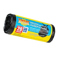 Мешки для мусора 20 л, черные, в рулоне 30 шт., ПНД, 10 мкм, 550х440 мм, Крепак, 4607075710092 в Ярославле Мешки для мусора 20 л, черные, в рулоне 30 шт., ПНД, 10 мкм, 550х440 мм, Крепак, 4607075710092 в Ярославле