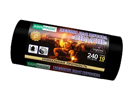 Мешки для мусора 240 л, ароматизированные, черные, в рулоне 10 шт., ПВД 40 мкм, 1500х1100 мм, СИЛАЧИ, sil24011110 в Ярославле