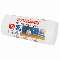 Мешки для мусора 35 л, белые, в рулоне 30 шт., ПНД, 6 мкм, 550х480 мм, LAIMA, 605538 в Ярославле Мешки для мусора 35 л, белые, в рулоне 30 шт., ПНД, 6 мкм, 550х480 мм, LAIMA, 605538 в Ярославле