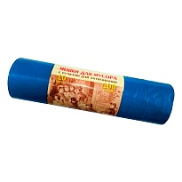 Мешки для мусора 100 л, с завязками, синие, в рулоне 10 шт., ПВД, 40 мкм, 840х670 мм, Концепция Быта Vitalux, 604933 в Ярославле