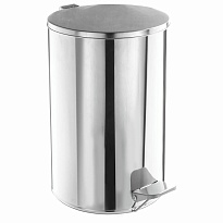 Ведро для мусора с педалью, усиленное, ТИТАН, 10 л, кольцо под мешок, нержавеющая сталь, хром в Ярославле